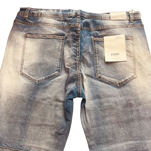 KDNK Comfort Stretch Distressed Moto Denim Jeans - Picture 12 of 16